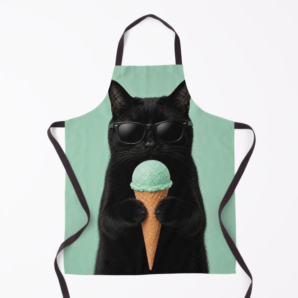 Item preview, Cool Cat with Mint Ice Cream designed and sold by LittleGinnyArt.