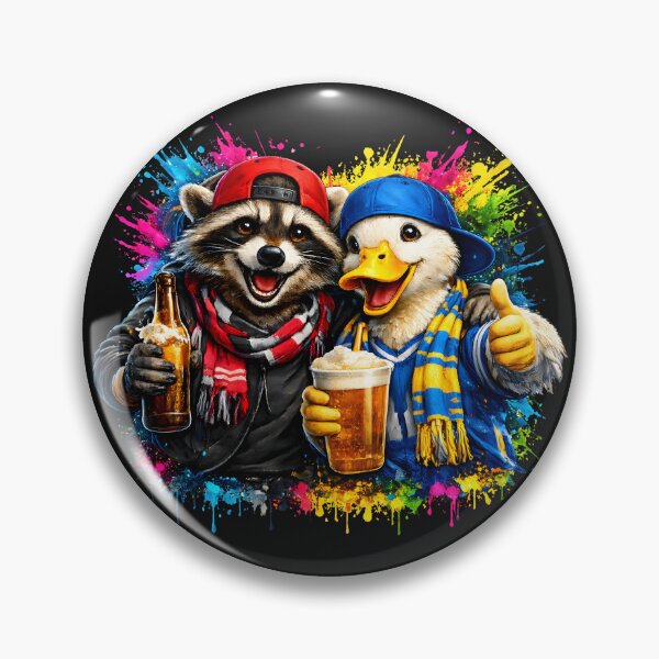 Item preview, At The Game Funny Raccoon & Duck Friends Sports Fans designed and sold by Genius Geek.