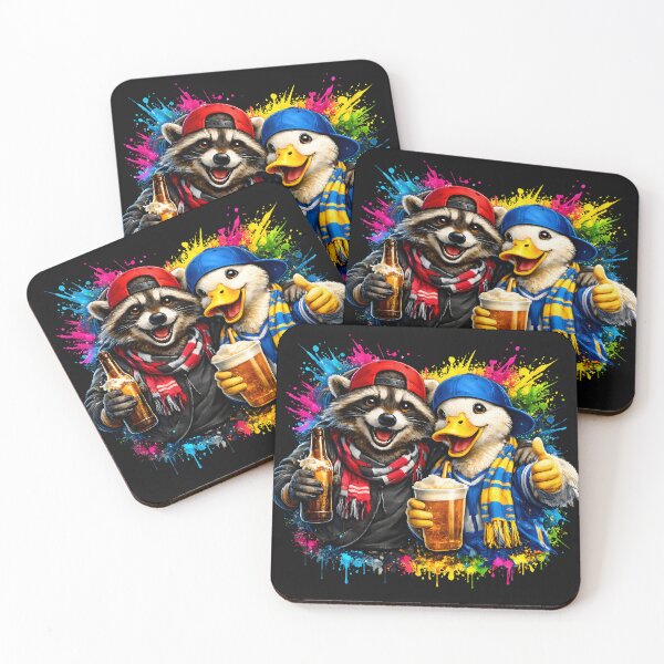 Item preview, At The Game Funny Raccoon & Duck Friends Sports Fans designed and sold by Genius Geek.