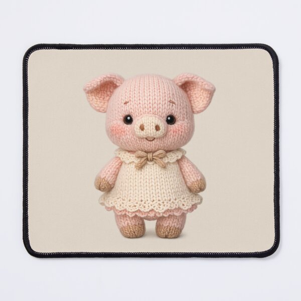 Item preview, Cute Knitted Piglet Plush | Kawaii Handmade Crochet Knit Cottagecore designed and sold by Moons Studio.