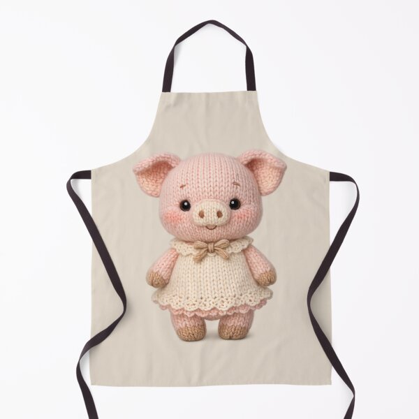 Item preview, Cute Knitted Piglet Plush | Kawaii Handmade Crochet Knit Cottagecore designed and sold by Moons Studio.