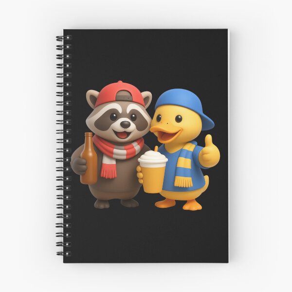 Item preview, At The Game Funny Raccoon & Duck Friends Sports Fans designed and sold by Genius Geek.