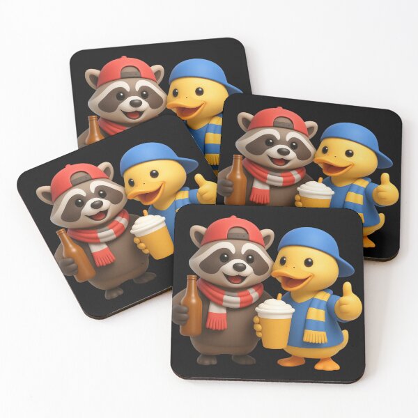 Item preview, At The Game Funny Raccoon & Duck Friends Sports Fans designed and sold by Genius Geek.