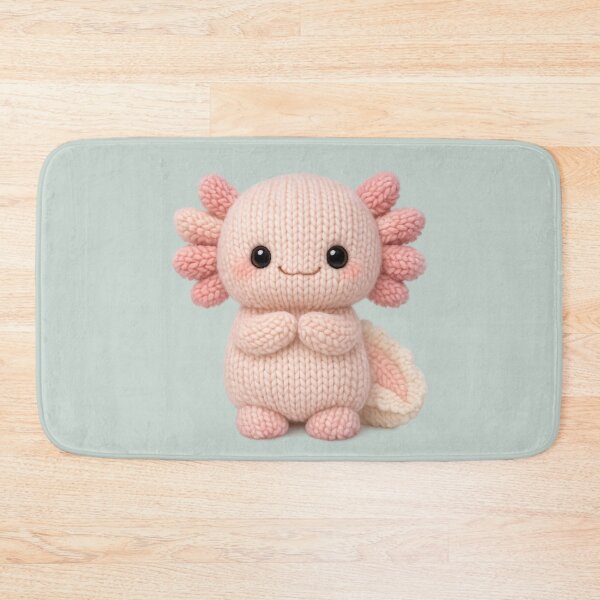 Item preview, Cute Axolotl Knitted Piglet Plush | Kawaii Handmade Crochet Knit Cottagecore designed and sold by Moons Studio.