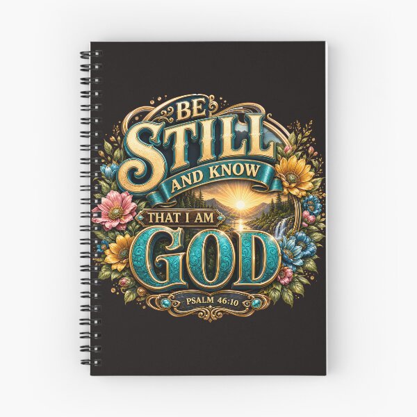 Item preview, Be Still and Know That I Am God Psalm 46:10 Floral Gold Design designed and sold by LunaPixelStudio.