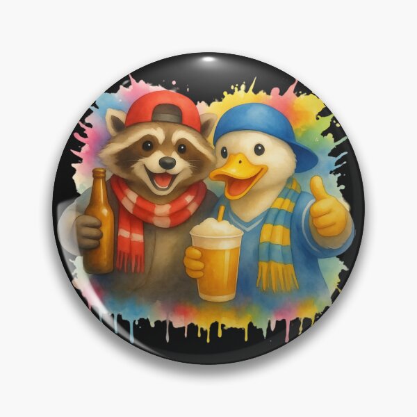 Item preview, Football Game Funny Raccoon & Duck Friends Sports Fans designed and sold by Genius Geek.