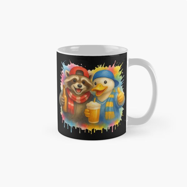 Item preview, Football Game Funny Raccoon & Duck Friends Sports Fans designed and sold by Genius Geek.