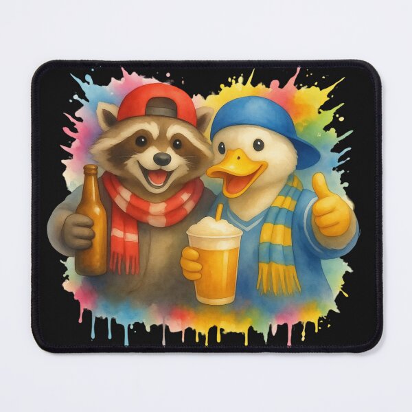 Item preview, Football Game Funny Raccoon & Duck Friends Sports Fans designed and sold by Genius Geek.