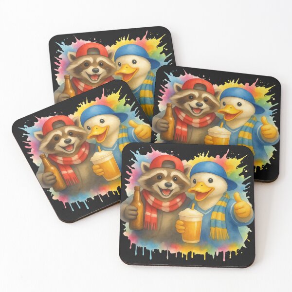 Item preview, Football Game Funny Raccoon & Duck Friends Sports Fans designed and sold by Genius Geek.