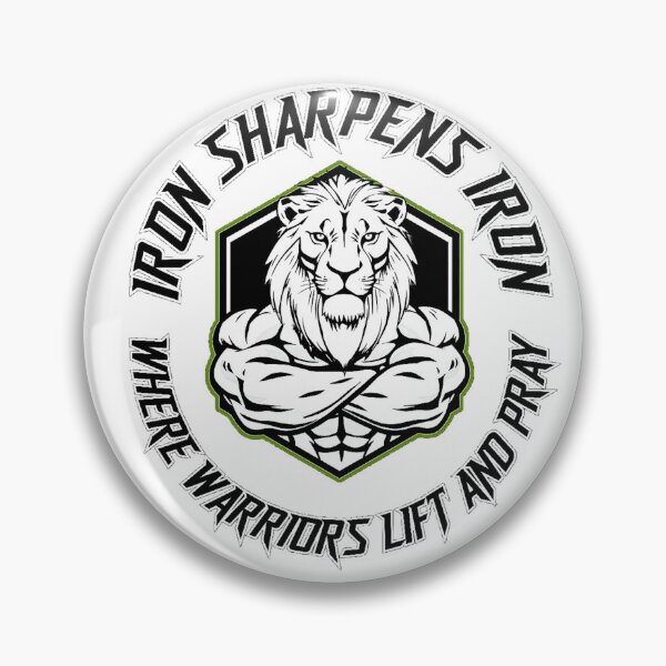 Item preview, Iron Sharpens Iron Christian Gym Lion | Warriors Lift and Pray designed and sold by Bezuiden.