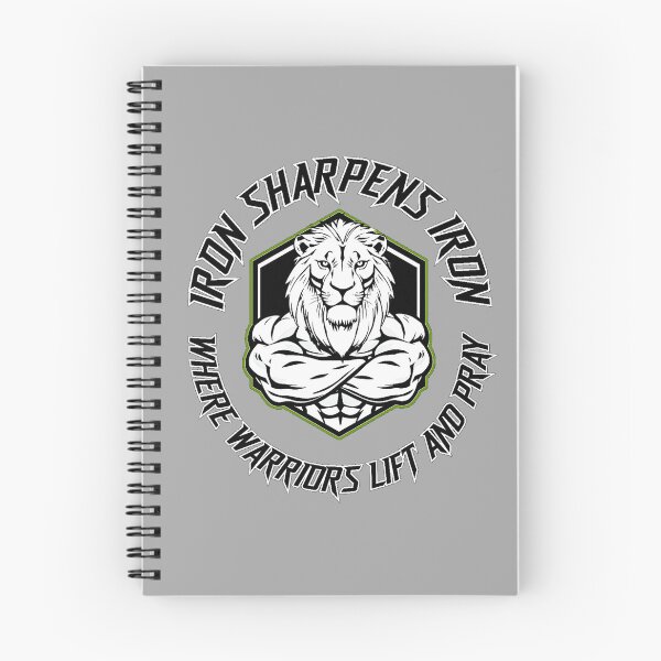 Item preview, Iron Sharpens Iron Christian Gym Lion | Warriors Lift and Pray designed and sold by Bezuiden.