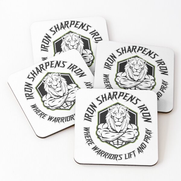 Item preview, Iron Sharpens Iron Christian Gym Lion | Warriors Lift and Pray designed and sold by Bezuiden.