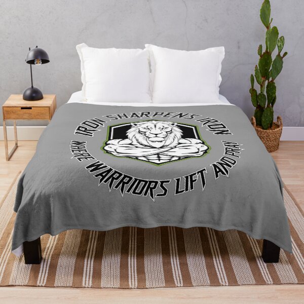 Item preview, Iron Sharpens Iron Christian Gym Lion | Warriors Lift and Pray designed and sold by Bezuiden.