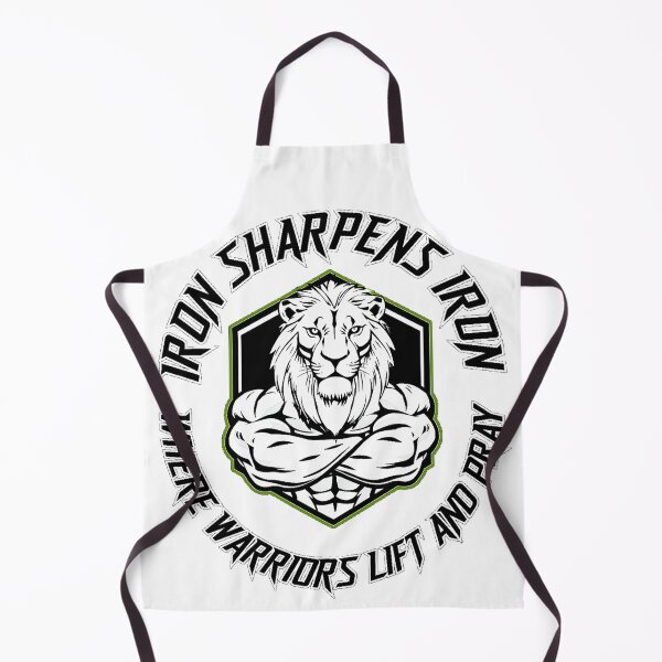 Item preview, Iron Sharpens Iron Christian Gym Lion | Warriors Lift and Pray designed and sold by Bezuiden.