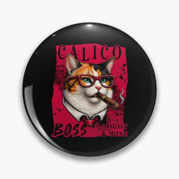 Item preview, Calico Cat Boss Design – Funny Calico Cat with Cigar Mafia Style designed and sold by PixelsPaws.