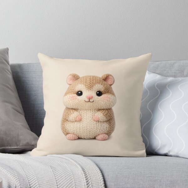 Item preview, Cute Knitted Hamster Plush | Kawaii Handmade Crochet Knit Cottagecore designed and sold by Moons Studio.
