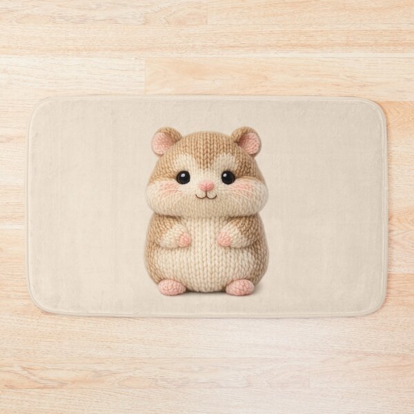 Item preview, Cute Knitted Hamster Plush | Kawaii Handmade Crochet Knit Cottagecore designed and sold by Moons Studio.