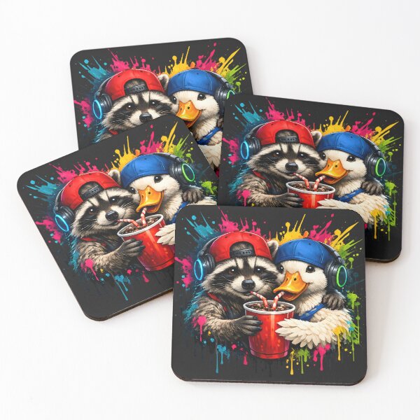 Item preview, Music Lover Funny Raccoon & Duck Friends Music Fans designed and sold by Genius Geek.