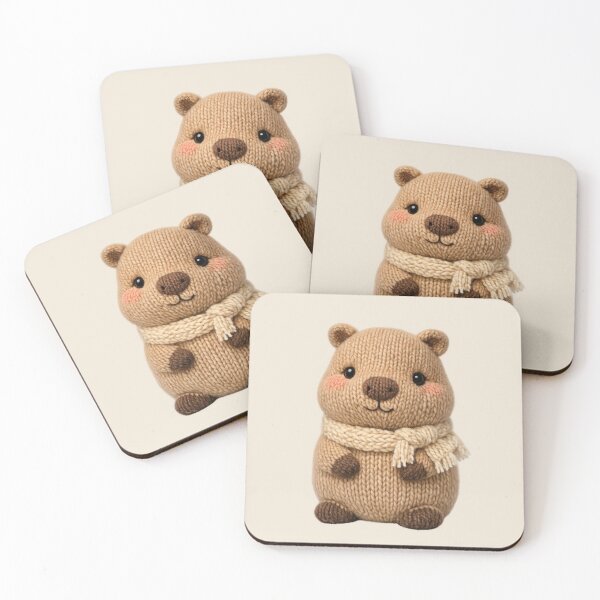 Item preview, Cute Knitted Capybara Plush | Kawaii Handmade Crochet Knit Cottagecore designed and sold by Moons Studio.