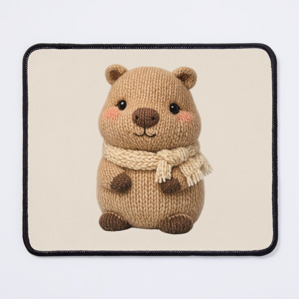 Item preview, Cute Knitted Capybara Plush | Kawaii Handmade Crochet Knit Cottagecore designed and sold by Moons Studio.