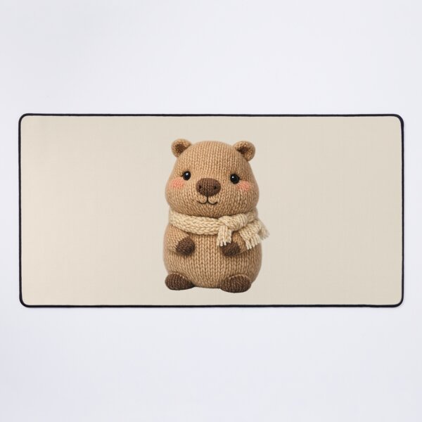 Item preview, Cute Knitted Capybara Plush | Kawaii Handmade Crochet Knit Cottagecore designed and sold by Moons Studio.