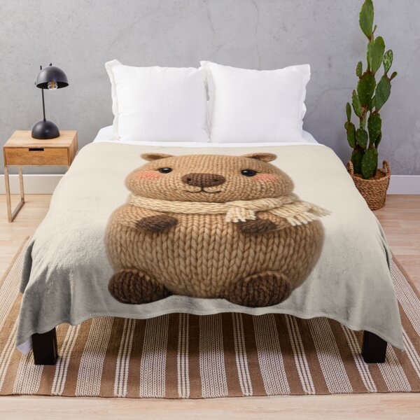 Item preview, Cute Knitted Capybara Plush | Kawaii Handmade Crochet Knit Cottagecore designed and sold by Moons Studio.