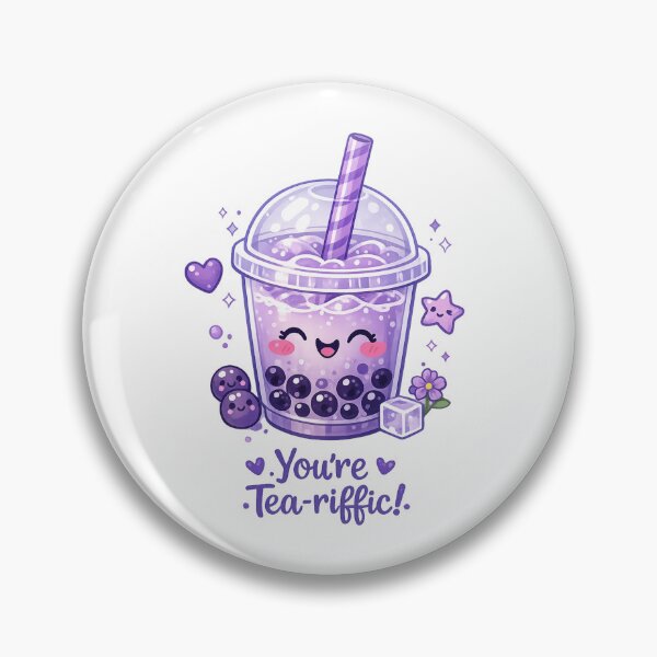 Item preview, Cute Purple Bubble Tea Kawaii | You're Tea-riffic! Boba Tea Pun Illustration designed and sold by poppet103.