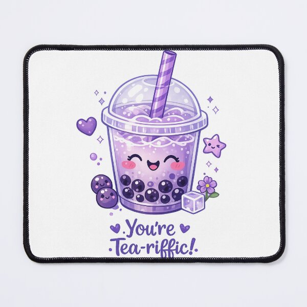 Item preview, Cute Purple Bubble Tea Kawaii | You're Tea-riffic! Boba Tea Pun Illustration designed and sold by poppet103.