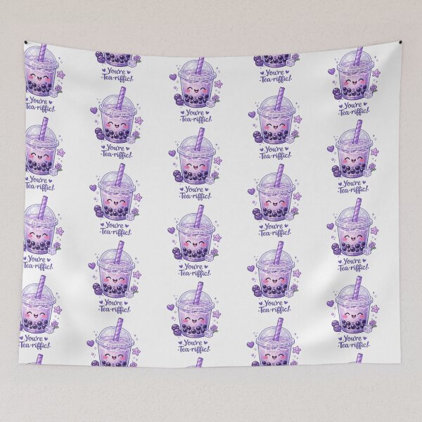 Item preview, Cute Purple Bubble Tea Kawaii | You're Tea-riffic! Boba Tea Pun Illustration designed and sold by poppet103.