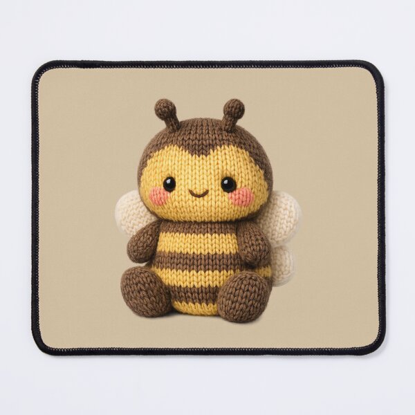 Item preview, Cute Knitted Bee Plush | Kawaii Handmade Crochet Knit Cottagecore designed and sold by Moons Studio.