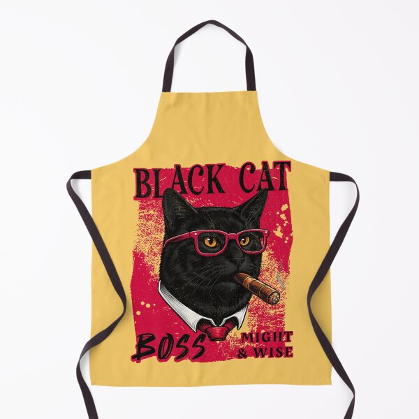 Item preview, Black Cat Boss Design – Funny Black Cat with Cigar Mafia Style designed and sold by PixelsPaws.