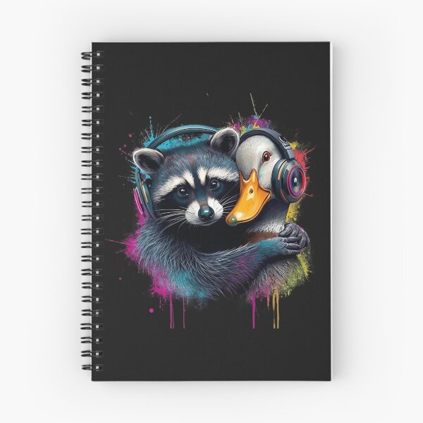 Item preview, Music Lover Funny Raccoon & Duck Friends Music Fans designed and sold by Genius Geek.