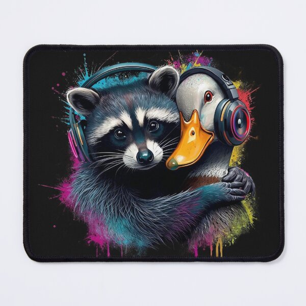 Item preview, Music Lover Funny Raccoon & Duck Friends Music Fans designed and sold by Genius Geek.