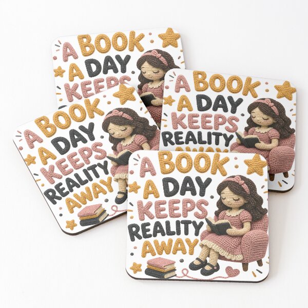 Item preview, A Book A Day Keeps Reality Away Cozy Crochet Design designed and sold by LunaPixelStudio.