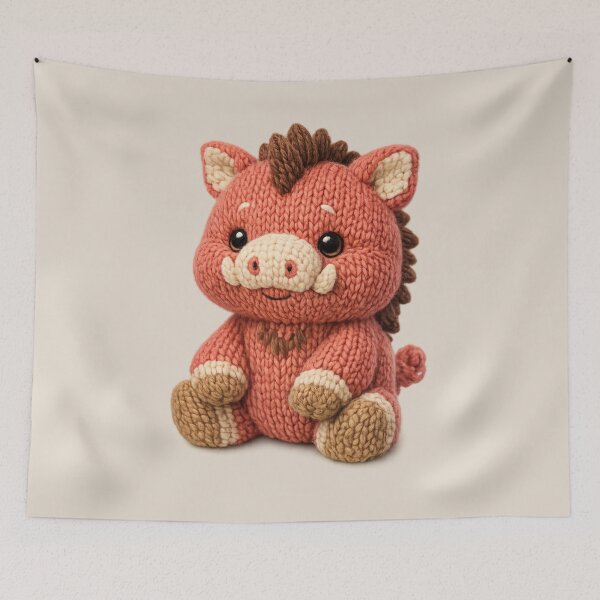 Item preview, Cute Knitted Razorback Plush | Kawaii Handmade Crochet Knit Cottagecore designed and sold by Moons Studio.