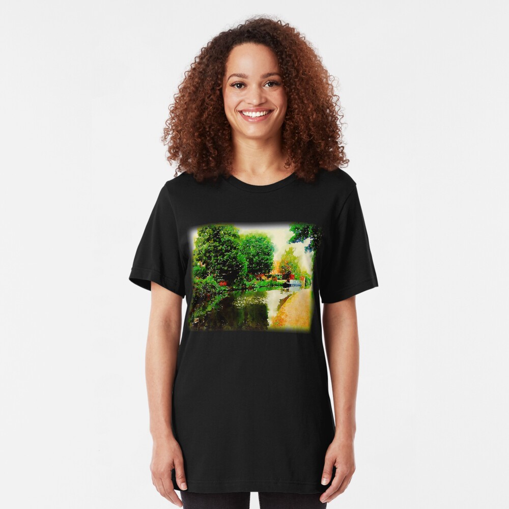 Along the canal...Nottingham in Watercolor Slim Fit T-Shirt