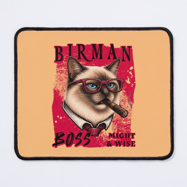 Item preview, Birman Cat Boss Design – Funny Birman Cat with Cigar Mafia Style designed and sold by PixelsPaws.