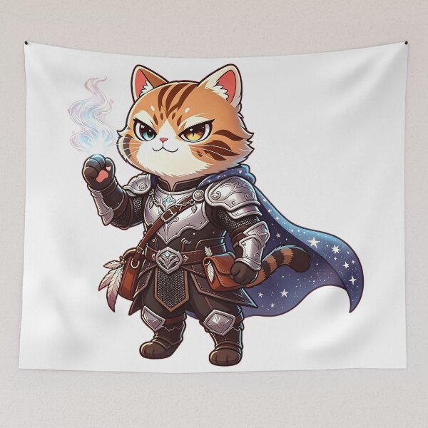 Item preview, The Starry Battle-Mage - Cute Felis Nigripes Wizard designed and sold by ABYSSLAB.