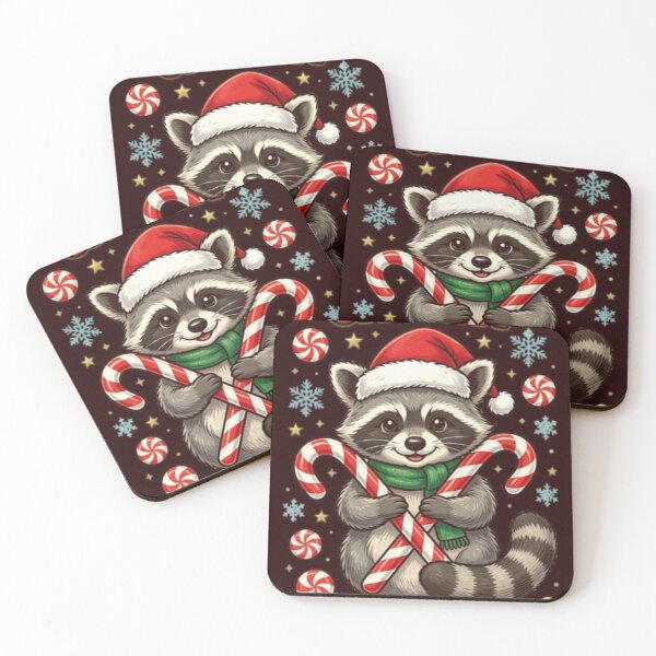 Item preview, Caught Candy-Handed Raccoon Christmas  | Cute Holiday Candy Cane Lover | Funny Christmas Animal Tee designed and sold by HopeAndHustle.
