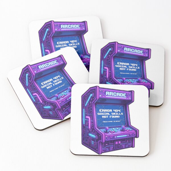 Item preview, Error 404 Social Skills Not Found Retro Arcade designed and sold by ryanguas.