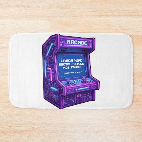 Item preview, Error 404 Social Skills Not Found Retro Arcade designed and sold by ryanguas.