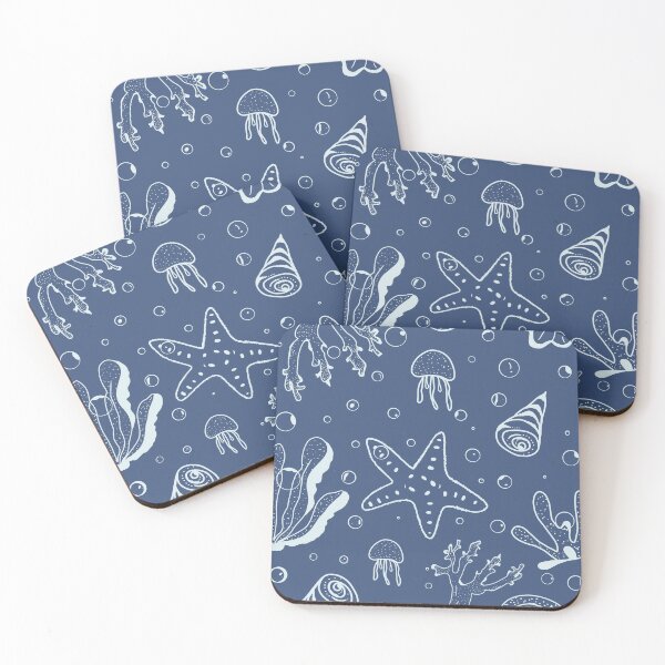 Item preview, Ocean blue of seashells pattern  designed and sold by Min659.