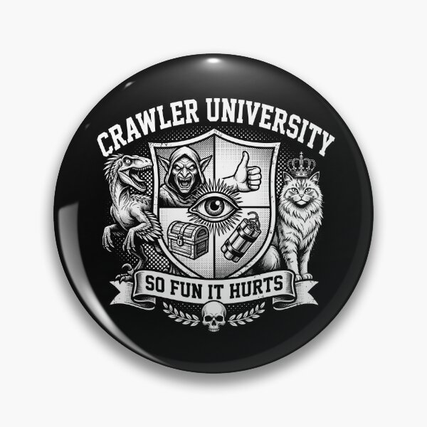 Item preview, Crawler University Dungeon Crawl Carl Retro Varsity Crest Design designed and sold by AdyKurniawan.