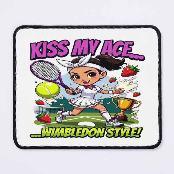 Item preview, Kiss My Ace… Wimbledon Style! | Funny Tennis Girl T-Shirt | Cute Tennis Player Graphic | Grand Slam Sports Fan Gift designed and sold by Sushikidsntod.