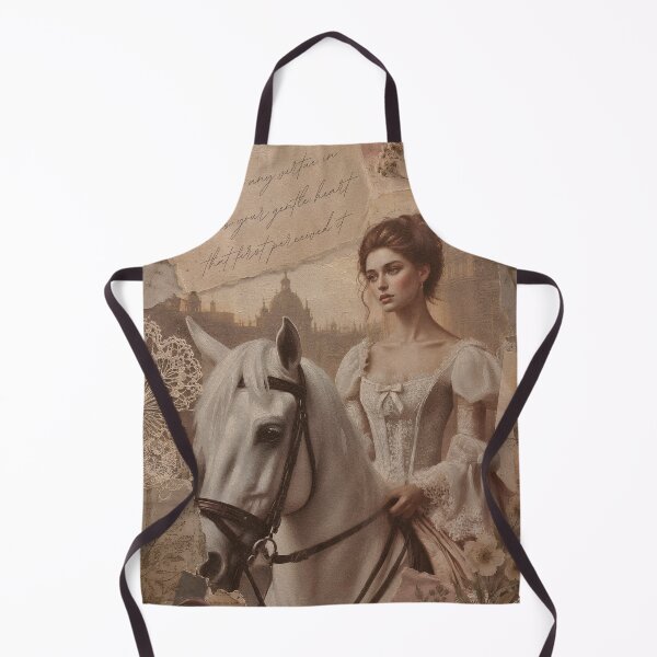 Item preview, Ever Yours, Gentle Heart — Victorian Woman & White Horse Vintage Collage designed and sold by INKandSOULbyLUNA.