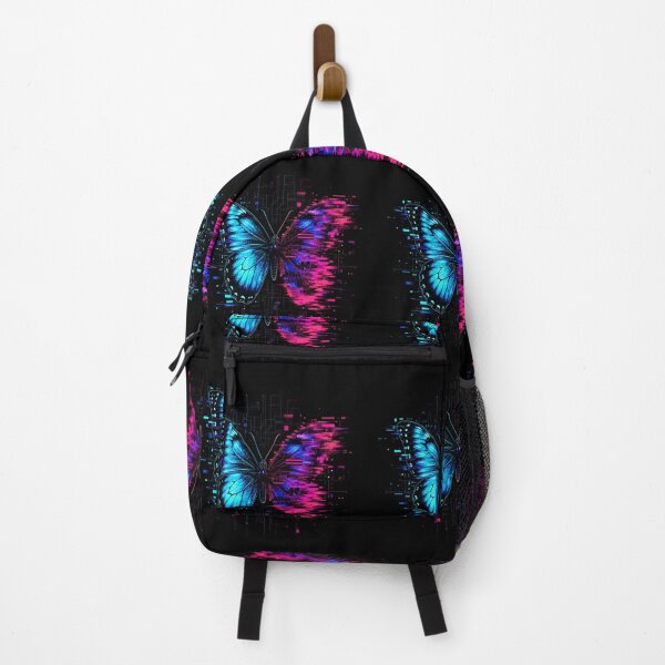 Item preview, Digital Glitch Butterfly - Neon Cyberpunk Y2K Aesthetic Sticker designed and sold by Saniyamirza07.
