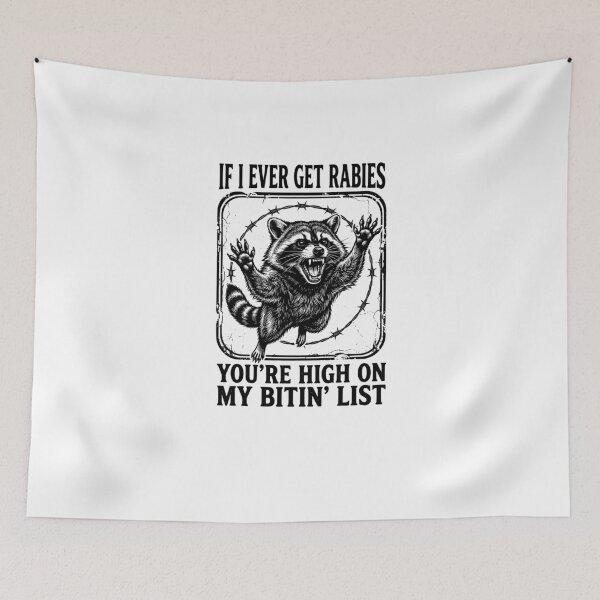 Item preview, Funny Raccoon Bitin' List designed and sold by dudelinart.
