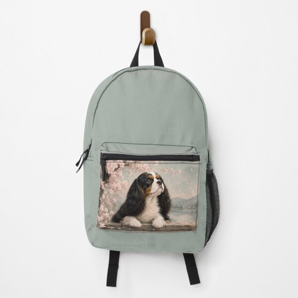 Item preview, Cavalier King Charles Spaniel Floral Portrait | Tricolor Cavalier Dog Art | Elegant Flower Illustration | Cottagecore Pet Decor | Watercolor Dog Wall Art | Dog Lover Gift designed and sold by ManJiangHong.
