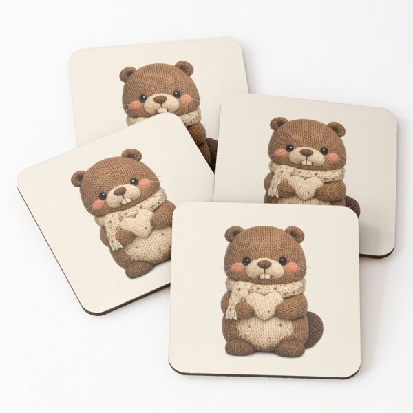 Item preview, Cute Knitted Beaver Plush | Kawaii Handmade Crochet Knit Cottagecore designed and sold by Moons Studio.