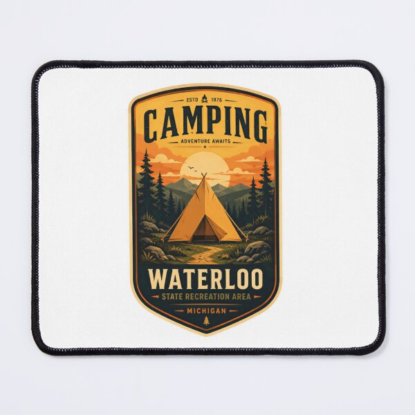 Item preview, Camping Adventure Awaits Waterloo State Recreation Area Michigan Estd 1976 Camper Outdoor Recreation Explorer designed and sold by Simsimah26Parks.